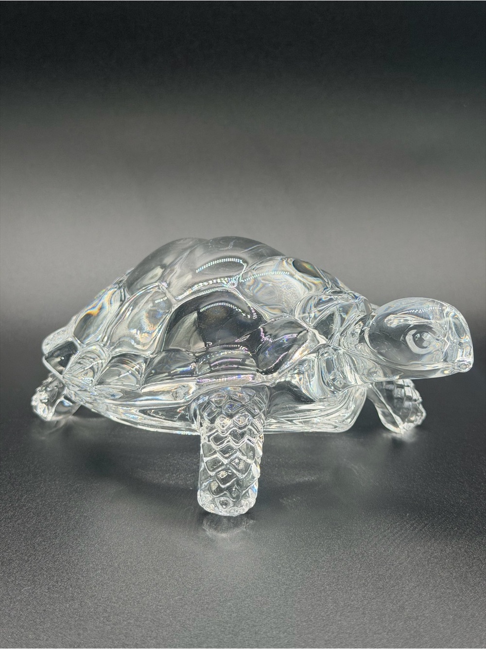 Vintage Cristal d'Arques Lead Crystal Turtle Figurine Heavy Paperweight France